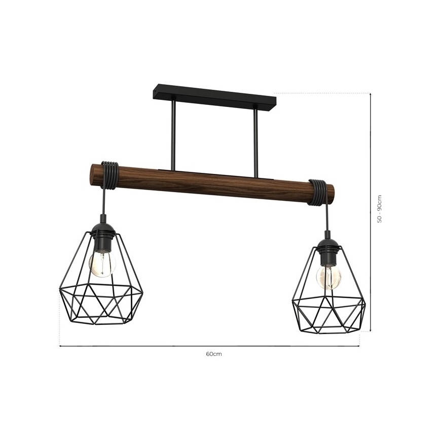 Nadgradni luster ACERO 2xE27/60W/230V