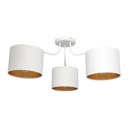 Nadgradni luster ALBA 3xE27/15W/230V bijela/zlatna
