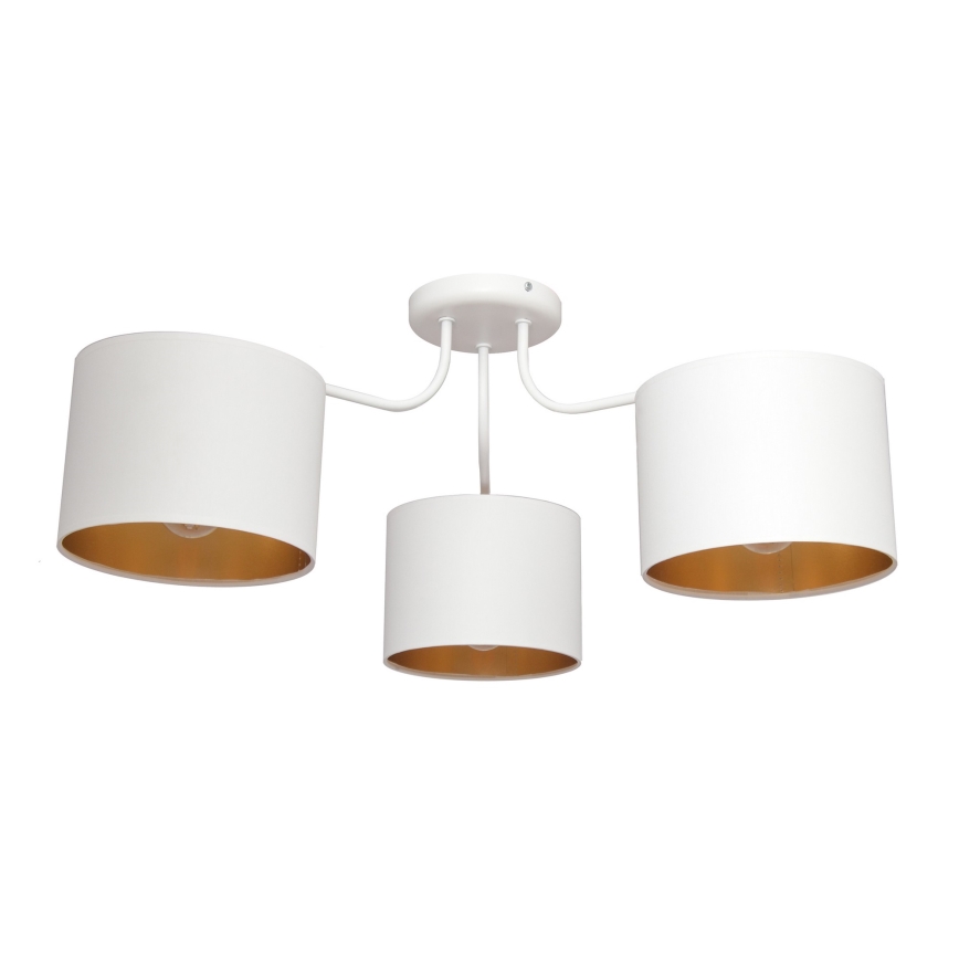 Nadgradni luster ALBA 3xE27/15W/230V bijela/zlatna