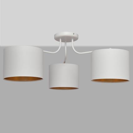 Nadgradni luster ALBA 3xE27/15W/230V bijela/zlatna