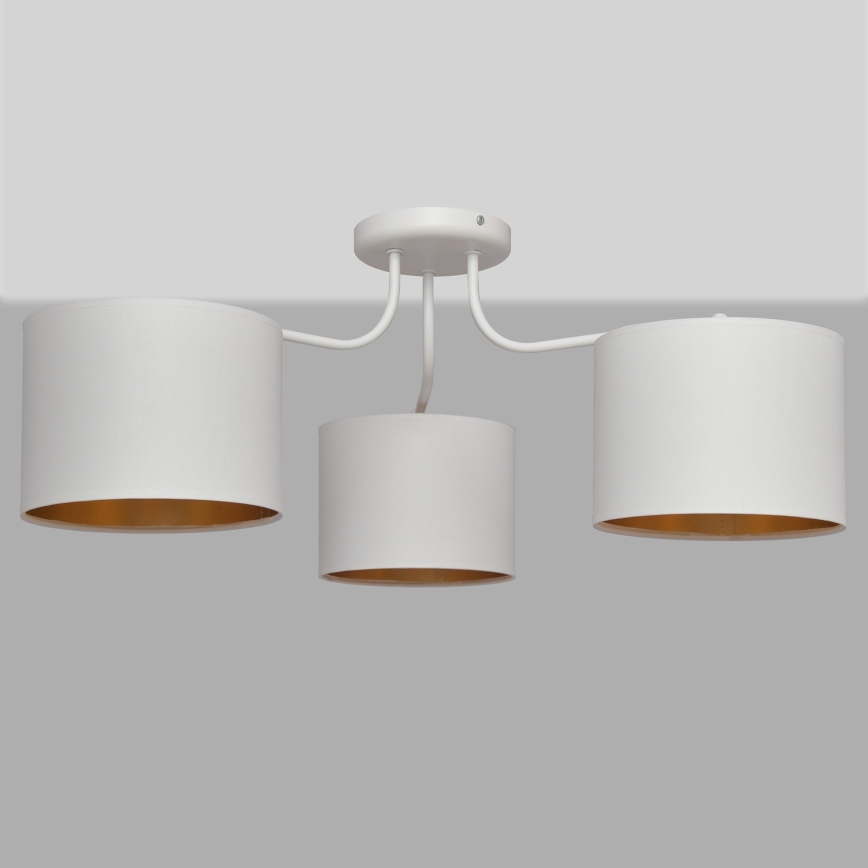 Nadgradni luster ALBA 3xE27/15W/230V bijela/zlatna