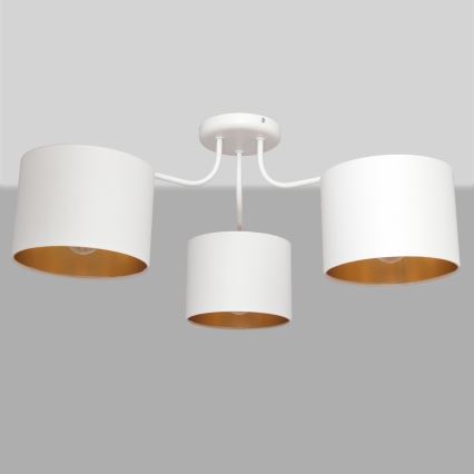 Nadgradni luster ALBA 3xE27/15W/230V bijela/zlatna