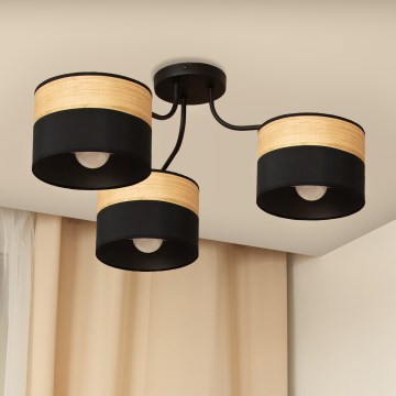 Nadgradni luster ALBA 3xE27/15W/230V Ø 66 cm crna/smeđa