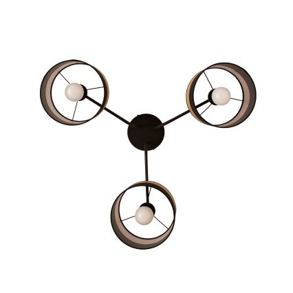 Nadgradni luster ALBA 3xE27/15W/230V Ø 66 cm crna/smeđa