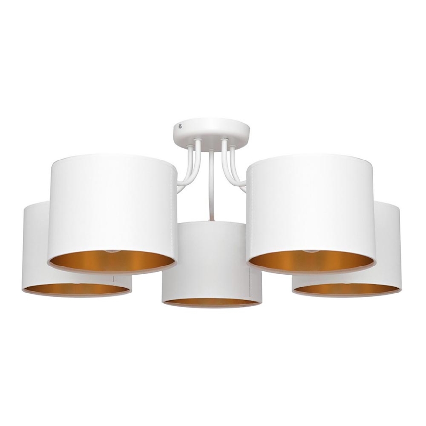 Nadgradni luster ALBA 5xE27/15W/230V bijela/zlatna