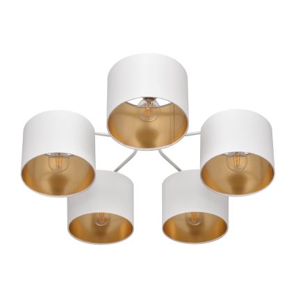 Nadgradni luster ALBA 5xE27/15W/230V bijela/zlatna