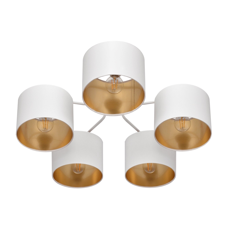Nadgradni luster ALBA 5xE27/15W/230V bijela/zlatna