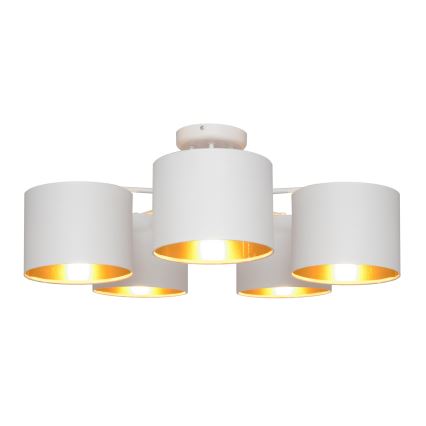 Nadgradni luster ALBA 5xE27/15W/230V bijela/zlatna