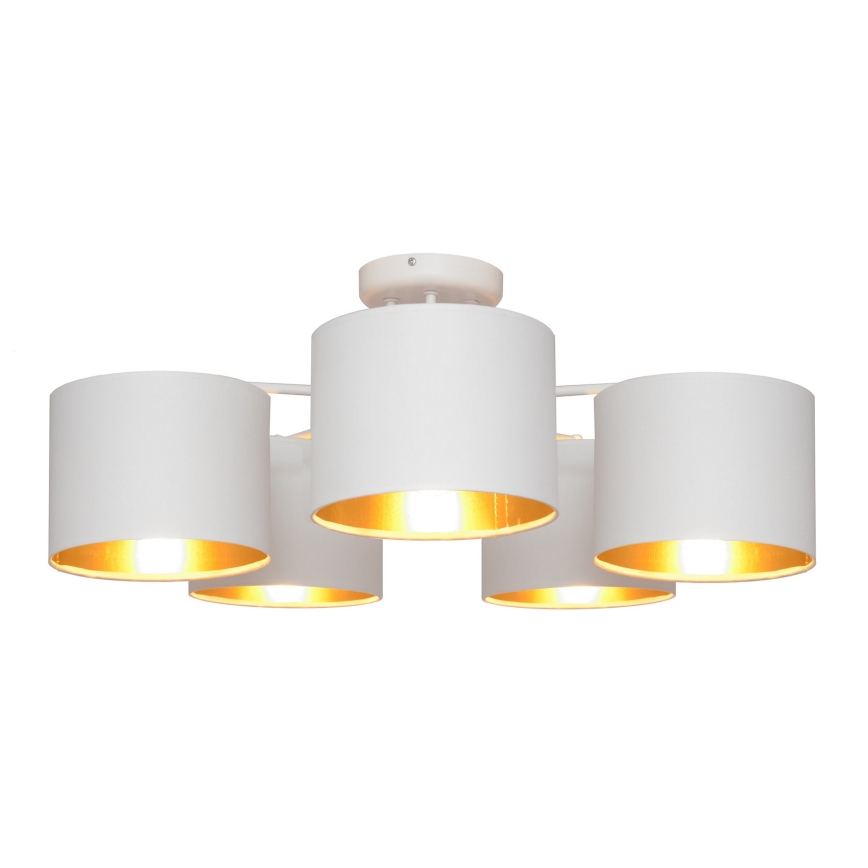 Nadgradni luster ALBA 5xE27/15W/230V bijela/zlatna