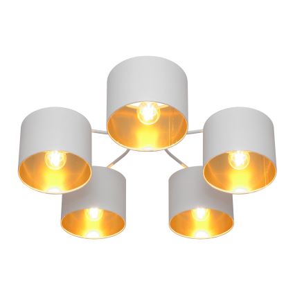 Nadgradni luster ALBA 5xE27/15W/230V bijela/zlatna