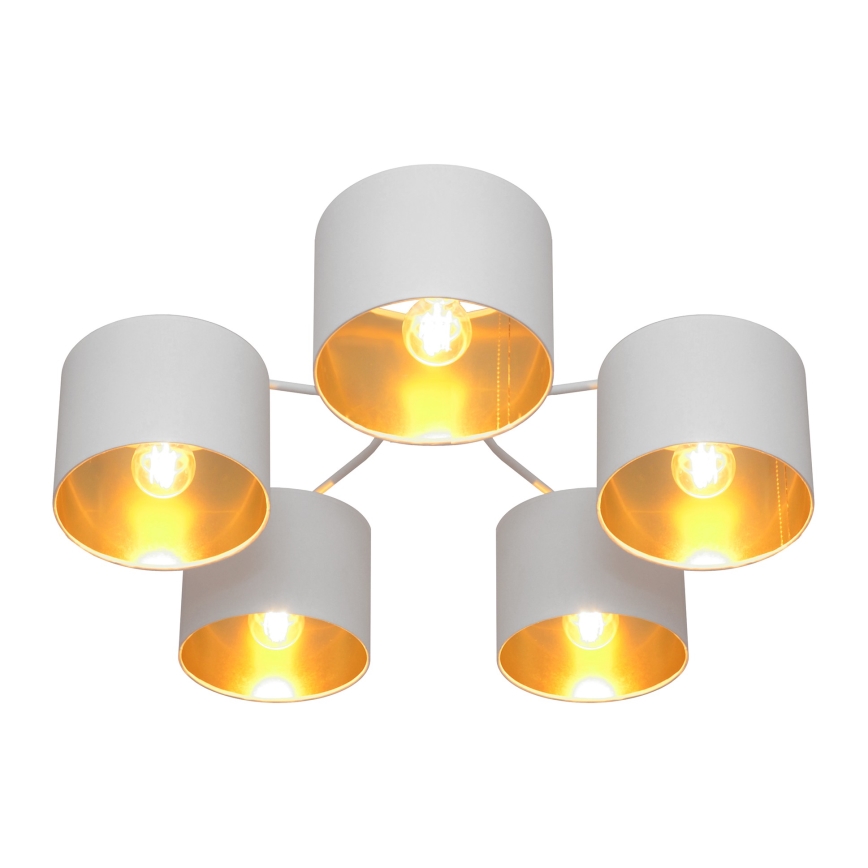 Nadgradni luster ALBA 5xE27/15W/230V bijela/zlatna