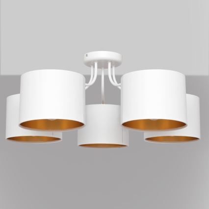 Nadgradni luster ALBA 5xE27/15W/230V bijela/zlatna