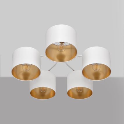 Nadgradni luster ALBA 5xE27/15W/230V bijela/zlatna