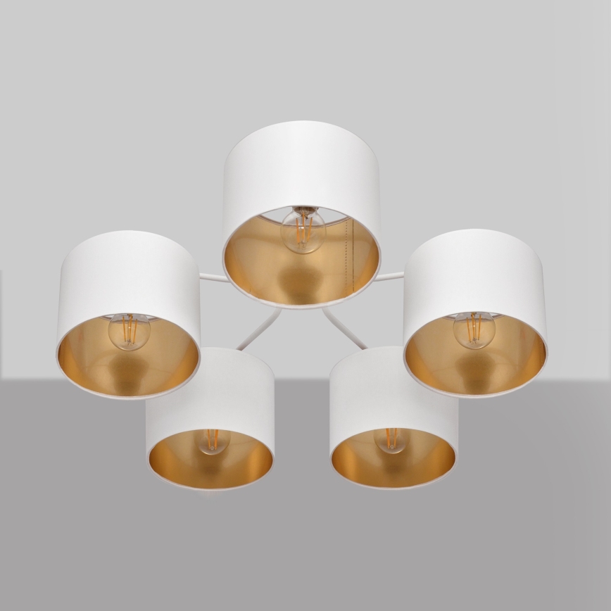 Nadgradni luster ALBA 5xE27/15W/230V bijela/zlatna