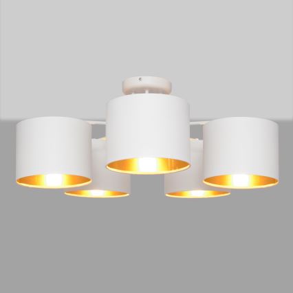 Nadgradni luster ALBA 5xE27/15W/230V bijela/zlatna
