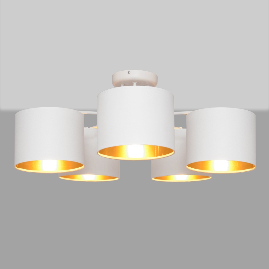 Nadgradni luster ALBA 5xE27/15W/230V bijela/zlatna