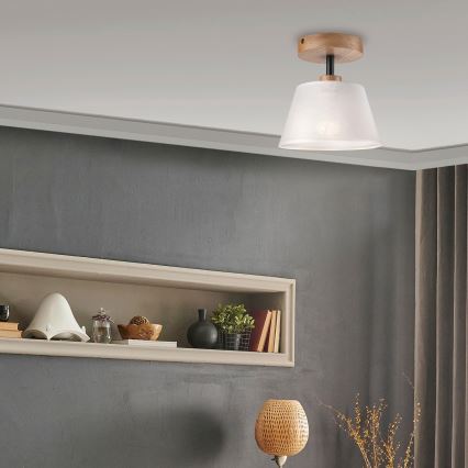 Nadgradni luster ANTONIO 1xE14/60W/230V bijela/hrast