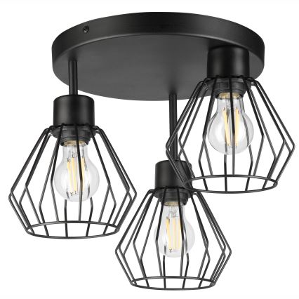 Nadgradni luster AUDREY 3xE27/60W/230V crna
