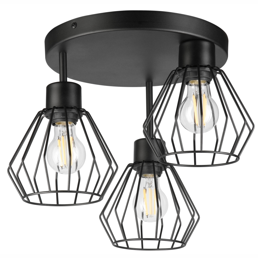 Nadgradni luster AUDREY 3xE27/60W/230V crna