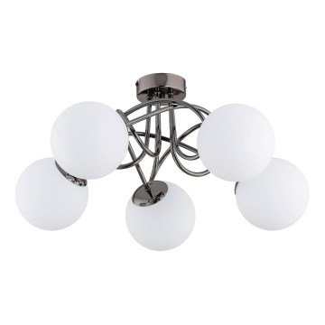 Nadgradni luster BANKO 5xE14/10W/230V crni sjajni krom