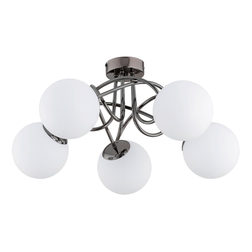Nadgradni luster BANKO 5xE14/10W/230V crni sjajni krom
