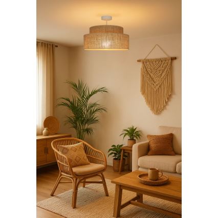 Nadgradni luster BOHO 1xE27/60W/230V bež