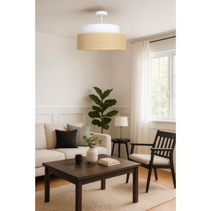 Nadgradni luster BOHO 1xE27/60W/230V bijela/bež