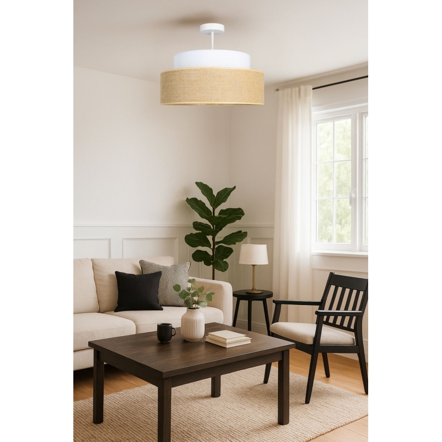 Nadgradni luster BOHO 1xE27/60W/230V bijela/bež