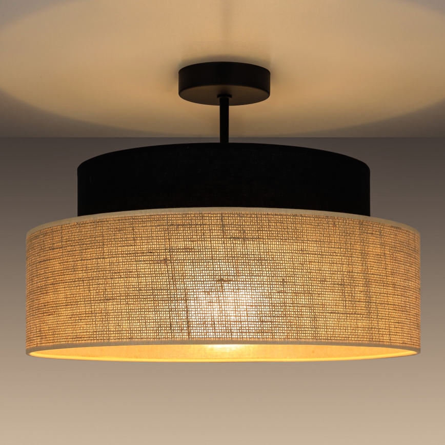 Nadgradni luster BOHO 1xE27/60W/230V crna/bež