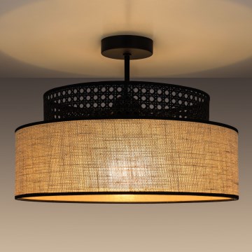 Nadgradni luster BOHO 1xE27/60W/230V crna/ratan