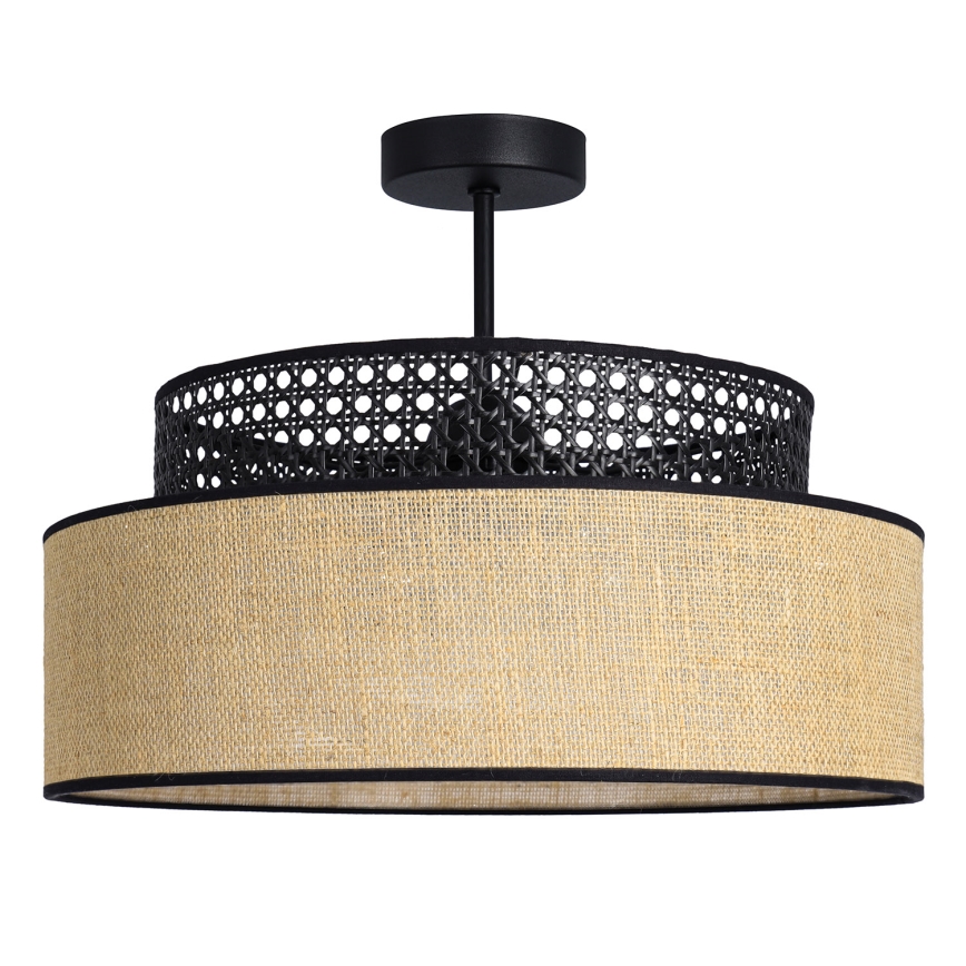 Nadgradni luster BOHO 1xE27/60W/230V crna/ratan
