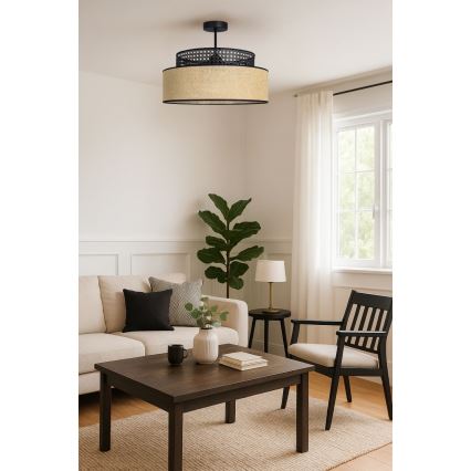 Nadgradni luster BOHO 1xE27/60W/230V crna/ratan
