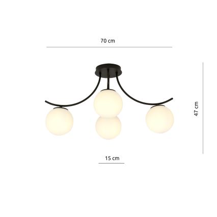 Nadgradni luster BOSTON 4xE14/10W/230V crna