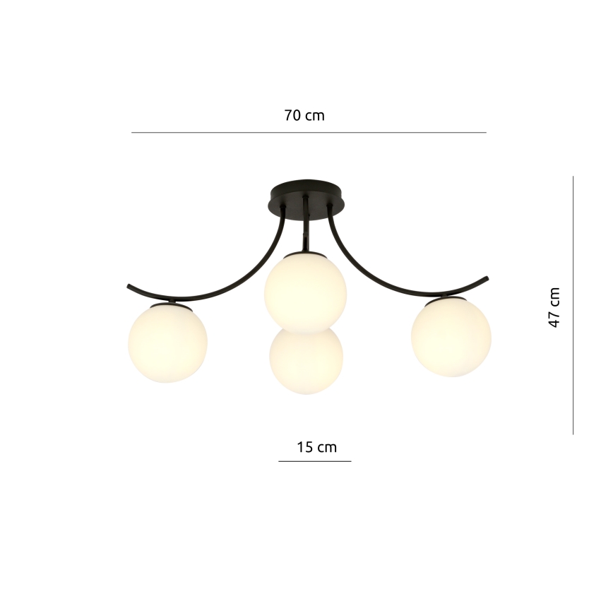 Nadgradni luster BOSTON 4xE14/10W/230V crna