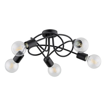 Nadgradni luster BOSTON 5xE27/15W/230V crna