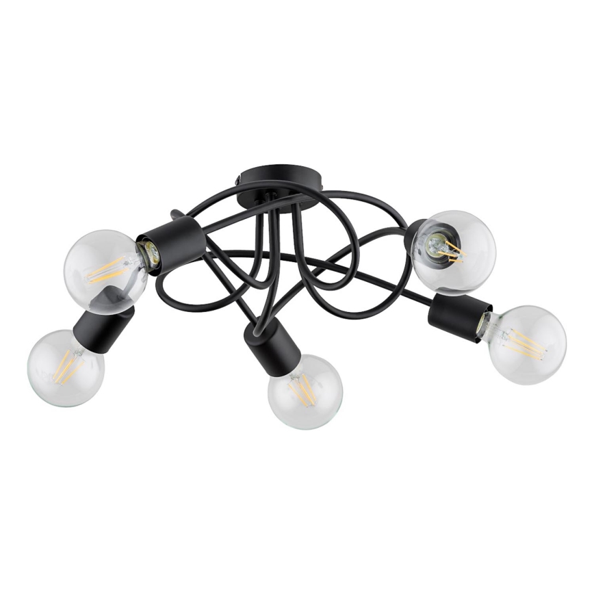 Nadgradni luster BOSTON 5xE27/15W/230V crna