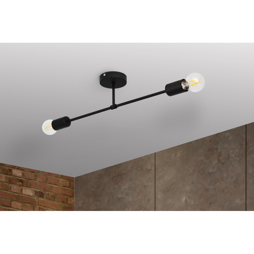 Nadgradni luster CAMBRIDGE 2xE27/15W/230V crna