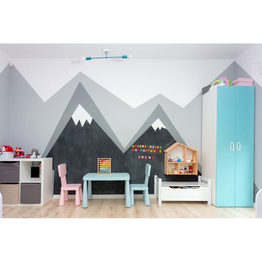 Nadgradni luster CAMBRIDGE 2xE27/15W/230V plava