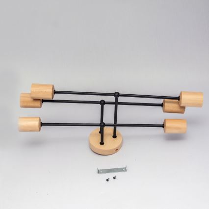 Nadgradni luster CAMBRIDGE 6xE27/15W/230V borovina