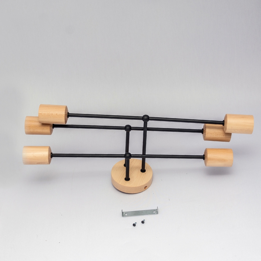 Nadgradni luster CAMBRIDGE 6xE27/15W/230V borovina
