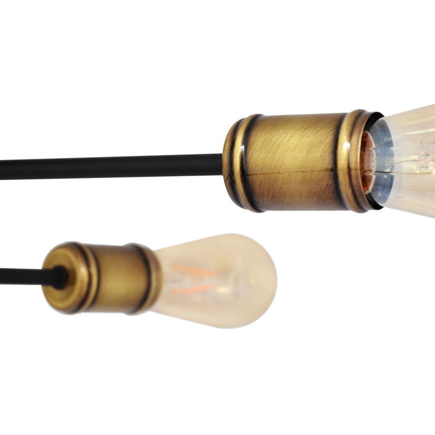 Nadgradni luster CAMBRIDGE 6xE27/20W/230V crna/zlatna