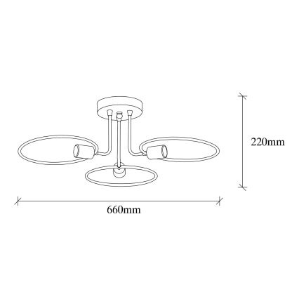 Nadgradni luster CIRCLE 3xE27/40W/230V