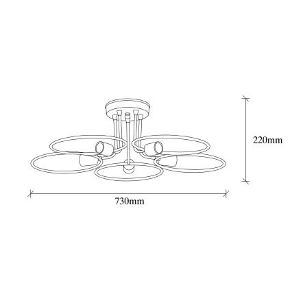 Nadgradni luster CIRCLE 5xE27/40W/230V