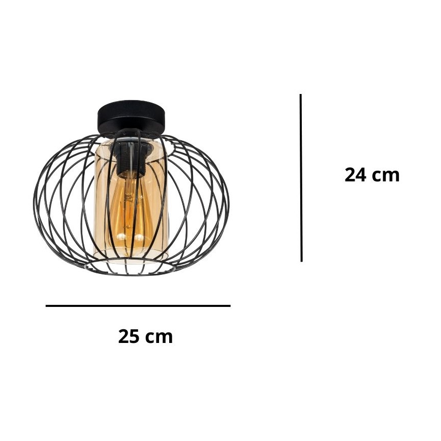Nadgradni luster CORRINI 1xE27/60W/230V pr. 25 cm crna/bež