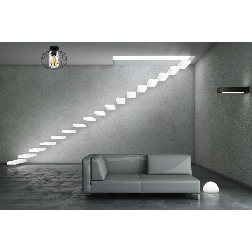 Nadgradni luster CORRINI 1xE27/60W/230V pr. 25 cm crna/prozirna