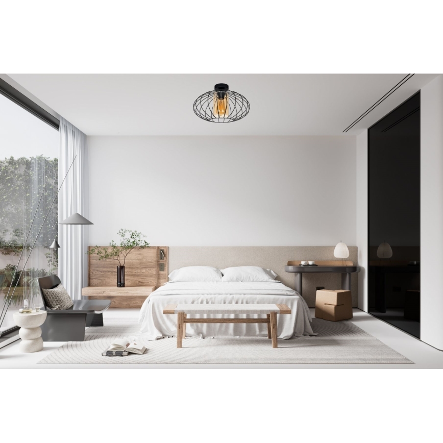 Nadgradni luster CORRINI 1xE27/60W/230V pr. 34 cm crna/bež