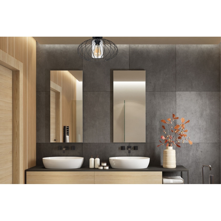 Nadgradni luster CORRINI 1xE27/60W/230V pr. 34 cm crna/prozirna