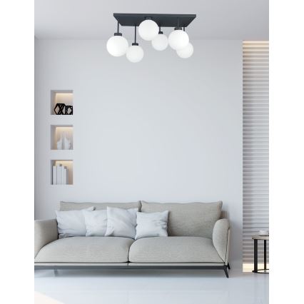 Nadgradni luster DEA 6xE14/60W/230V crna/bijela