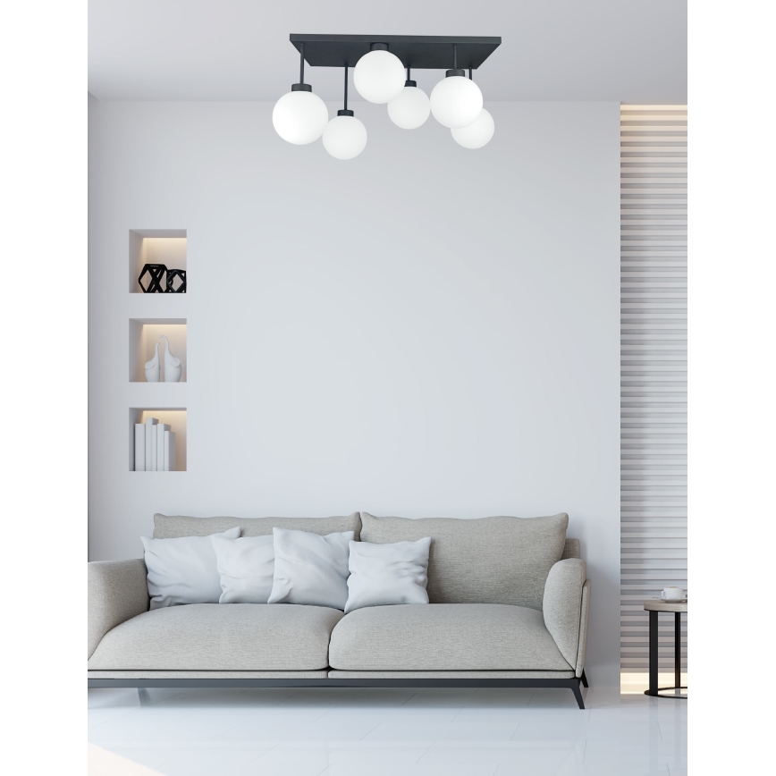 Nadgradni luster DEA 6xE14/60W/230V crna/bijela