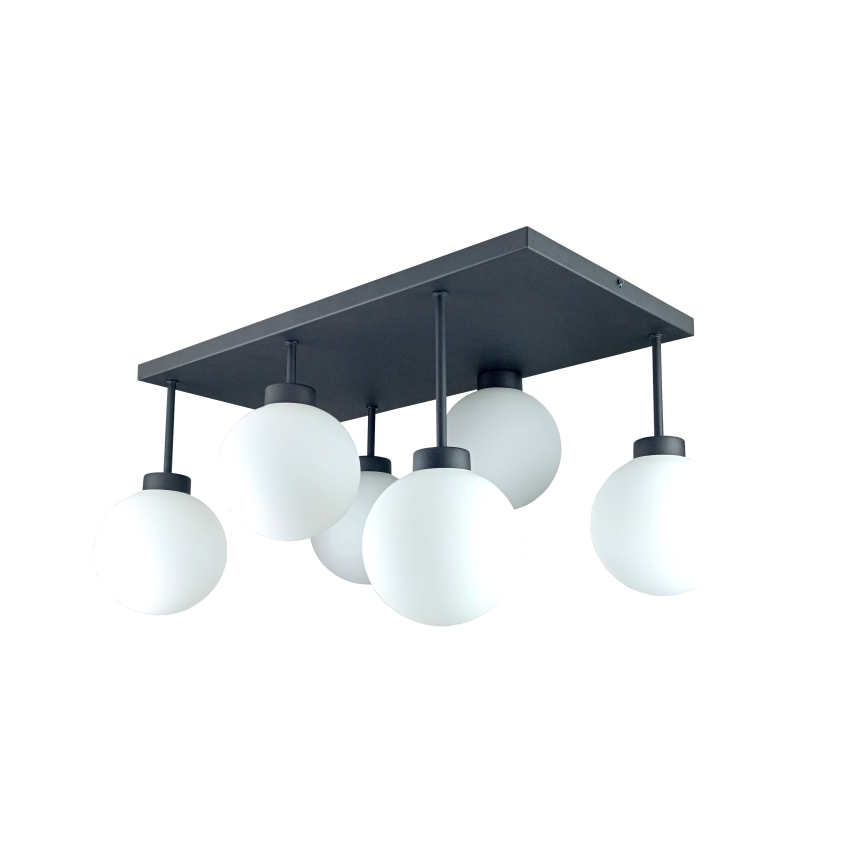 Nadgradni luster DEA 6xE14/60W/230V crna/bijela